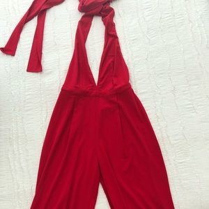 red romper // jumpsuit